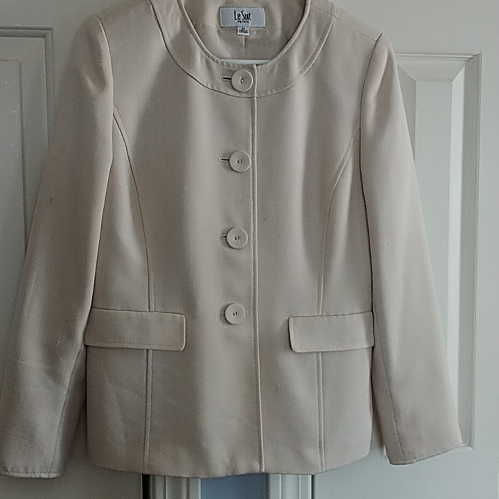 LeSuit Petite Classic Covered Button Blazer Jacket 8P